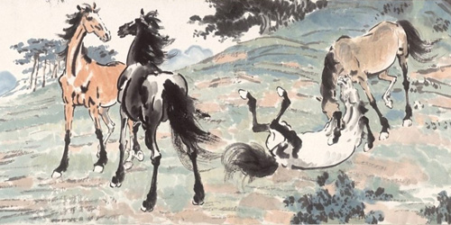 Xu Beihong: Ten Horses in Spring Mountains