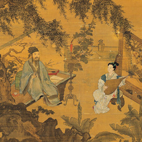 Tang Yin: Tao Gu Presenting a Lyric to Qin Ruolan