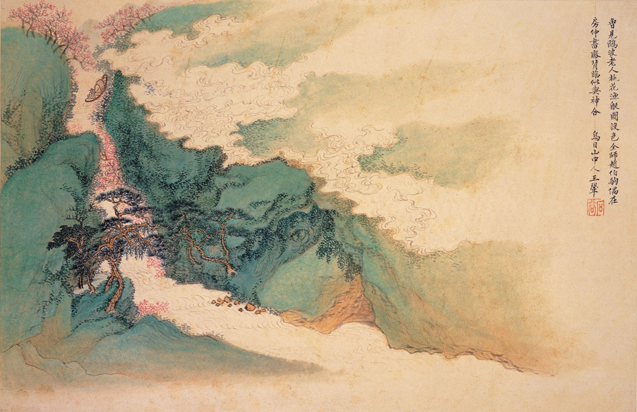 Wang Hui: Peach Blossom, Fishing Boat