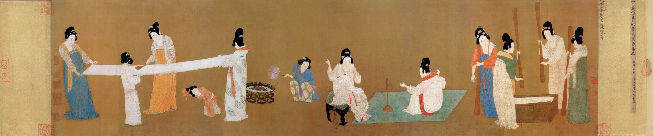 Zhang Xuan: Court Ladies Preparing Newly Woven Silk